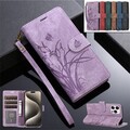 Flip Leder Case Wallet Cover Für iPhone 16e 16/15/14/13/12/11 Pro Max XR 8 Plus
