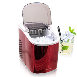 Eiswürfelbereiter IceMaker Eiswürfelmaschine Edelstahl Design Rot MULANO