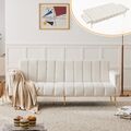 Schlafsofa Klappsofa 2-Sitzer Stoffsofa Schlafcouch mit Schlaffunktion Beige