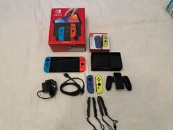 Nintendo Switch OLED-Modell HEG-001 64GB + Joy Con Pair (blau/neon-gelb)