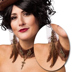 Federohrringe mit Zahnrad Steampunk Ohrringe Ohrschmuck Cyberpunk Ohrhänger 