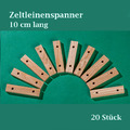20 Stück 10 cm Zeltleinenspanner Zeltspanner Seilspanner Zweilochspanner Holz