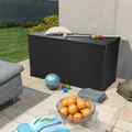420L Polyrattan Auflagenbox Truhe Kissenbox XL Gartentruhe Gartenbox 120x56x63cm