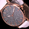 Excellanc Damen Uhr Armbanduhr Weiß Silbergrau Rose Gold Farben Glitter Leder 2