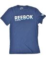 Reebok grafisches Herren-T-Shirt Oberteil mittelblau Baumwolle AX12