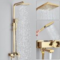 Gold Duscharmatur Duschset Regendusche mit Handbrause Duschsystem Mischbatterie
