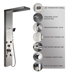 Duschpaneel Edelstahl Wasserfall Duschsäule set Regendusche Massage Duscharmatur