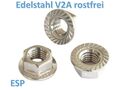 Sperrzahnmuttern Sicherungsmutter Bundmuttern  Edelstahl V2A DIN 6923 M3-M12