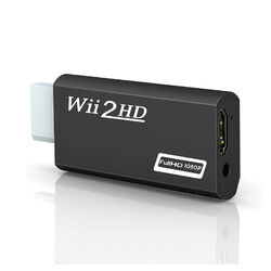 Nintendo Wii HD-Anschluss Adapter Konverter - Auswahl mit oder ohne Kabel (NEU)