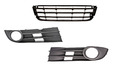 3x Gitter Blende Stoßstange NEBELSCHEINWERFER für VW TOURAN 2006-2010