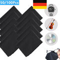 10-100Stk PREMIUM/Brillenputztuch/Microfaser/Reinigungstücher/Mikrofaser/schwarz