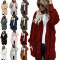 Frauen Teddybär flauschiger Damen Kapuze -Fleece -Jacke Strickjacke Plus Größe