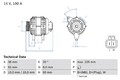 BOSCH Lichtmaschine Generator Lima 0 986 043 981 +71.28€ Pfand für OPEL CORSA EV