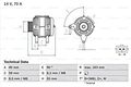 BOSCH Generator Für SEAT Alhambra SKODA Felicia VW Caddy II 88-10 0986038390