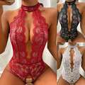 Damen Sexy Spitze Unterwäscheset Nachtwäsche Tanga Babydoll Unterwäsche Body ↑