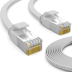 Cat 7 Rohkabel Slim Patchkabel Netzwerkkabel Flachkabel Ethernet LAN 0,25m-30m🔵Hochwertige🔵Kupfer🔵Vergoldete Kontakte🔵DE Händler