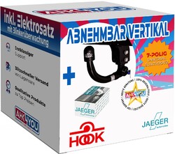 HOOK AHK für VW Passat B5 Variant 00-05 vert. + 7-pol ES ABE