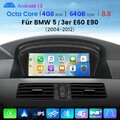 4+64G Autoradio Für BMW 3er E60 E90 E63 Carplay 8 Core Android13 GPS NAV DSP BT