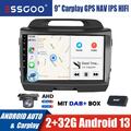 DAB+ CarPlay Android 13 Autoradio GPS RDS IPS Kamera Für KIA Sportage 3 2010-16