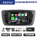 Für Seat Ibiza MK4 6J 09-13 Carplay DAB+ Autoradio 2+32G Android 14 GPS KAM MIK
