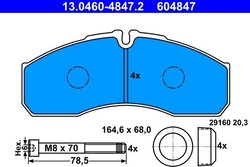ATE Bremsbelagsatz, Scheibenbremse 13.0460-4847.2 für IVECO RENAULT TRUCKS