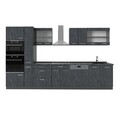 Küchenzeile Vicco R-Line 350 cm mit Hochschrank, ohne Arbeitsplatte