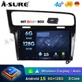 DAB+ 6+128G Android 15 AutoRadio Carplay RDS BT GPS Navi Für VW Golf 7 2012-2017