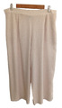 Bonmarche Damenhose beige & weiß elastisch hochtailliert breitbein kurz Größe M