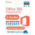 Microsoft Office 365 Pro Plus für 5 Geräte - lebenslanges Konto für Mac Win iOS