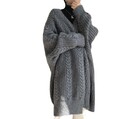 Damen Lange Strickjacke Mantel Strickpullover Grobstrick Langarm Cardigan