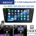 2+32G Android 14 Carplay Autoradio Für BMW 3er E90 E91 E92 E93 GPS Navi WIFI KAM