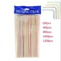 1000 Flexible Trinkhalme, Strohhalme in verschiedenen bunten Farben 100，200