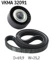 SKF VKMA 32091 Keilrippenriemensatz für CITROËN  passend für FIAT PEUGEOT