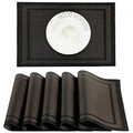 Tischset, Abwaschbar, 6er Set, PVC, Hitzebeständig, Rutschfest, Schwarz+Gold,...