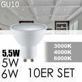 10er Set GU10 LED Leuchtmittel Strahler 5W 6W warmweiß neutralweiß kaltweiß 120°