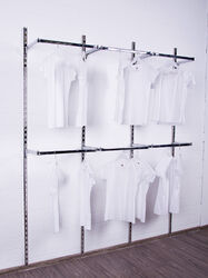 Rückwandsystem Wandgarderobe Wand-Regal Ladeneinrichtung 190 cm Kleiderständer