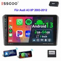 Für Audi A3 S3 RS3 8V 8P DAB+ Autoradio 9" 2+64G Android 13 Carplay GPS Navi RDS