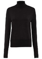 Feinstrick Pullover Gr. 44/46 Schwarz Damenpulli Rollkragenpullover Neu