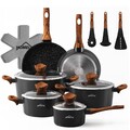 15-Teilige Topfset Induktion mit Deckel Kochtopf und Pfannenset Kochgeschirr Set