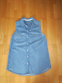 Denim Bluse ohne Arm von ESPRIT  Gr. L (40) aus Baumwolle mit kleinen Tupfen