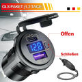 Steckdose QC 3.0 USB & PD Ladegerät Buchse 12V für Motorrad Wasserdicht Auto KFZ