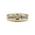 Ring mit 7 Brillanten Diamanten 0,11 ct in 14 Kt. 585 Gold 53 top