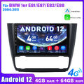 4+64G 8 Core Autoradio Carplay Weiß Für BMW 1er E81 E82 E87 E88 GPS Navi 4G Net 