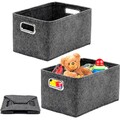 2x Filz Aufbewahrungsbox - 30x20x19 Filzkorb Aufbewahrung - Organizer Filz Korb