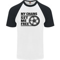 Baseball-T-Shirt My Chains Set Me Free Radfahren Radfahren Herren S/S