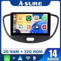 2G+32G Android 14 Autoradio Für Hyundai i10 2007-2013 Carplay Navi GPS WIFI RDS