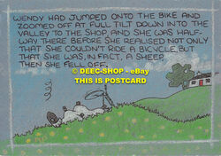 L128220 Wendy war auf das Fahrrad gesprungen und verkleinert. Peter Pedley
