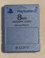 Original Sony PlayStation 2 Speicherkarte Memory Card 8 MB PS2 Blau Aqua Blue
