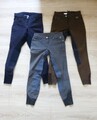 3er Set: Vollbesatz Reithosen Gr. 36 (72) / Braun + Blau / Cavallo, Felix Bühler