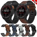 Für Garmin Fenix 8 E 7 7X 5 5X 6 6X Pro Epix Pro Quick Fit Leder+Silikon Armband